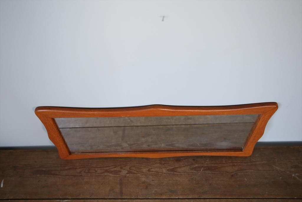 英国アンティークチークウォールミラー/木製壁掛け鏡/立鏡/姿見(91-201)