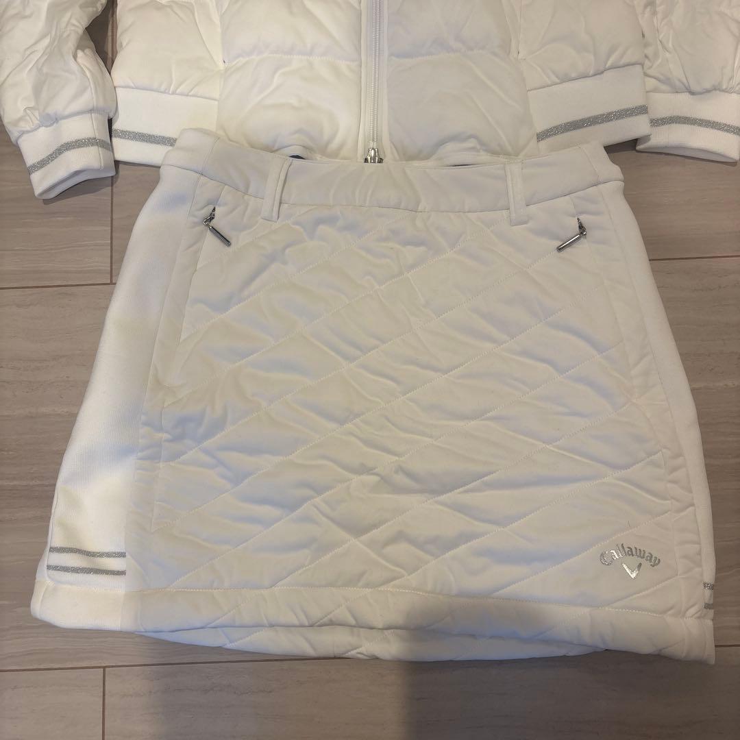 美品　Callaway ホワイト 中綿　スカート　ジャケット　セット