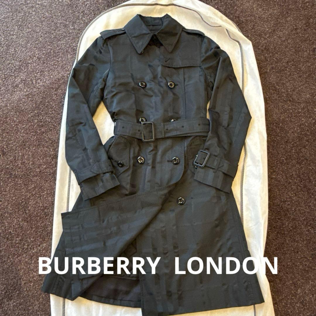 バーバリーロンドン⭐︎トレンチコート インナー付き ノバチェック　黒　M