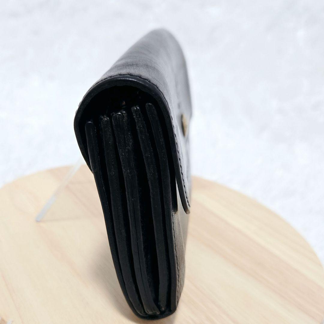 限定値下☆IL BISONTE イルビゾンテ 長財布 本革 黒 金ボタン 定番