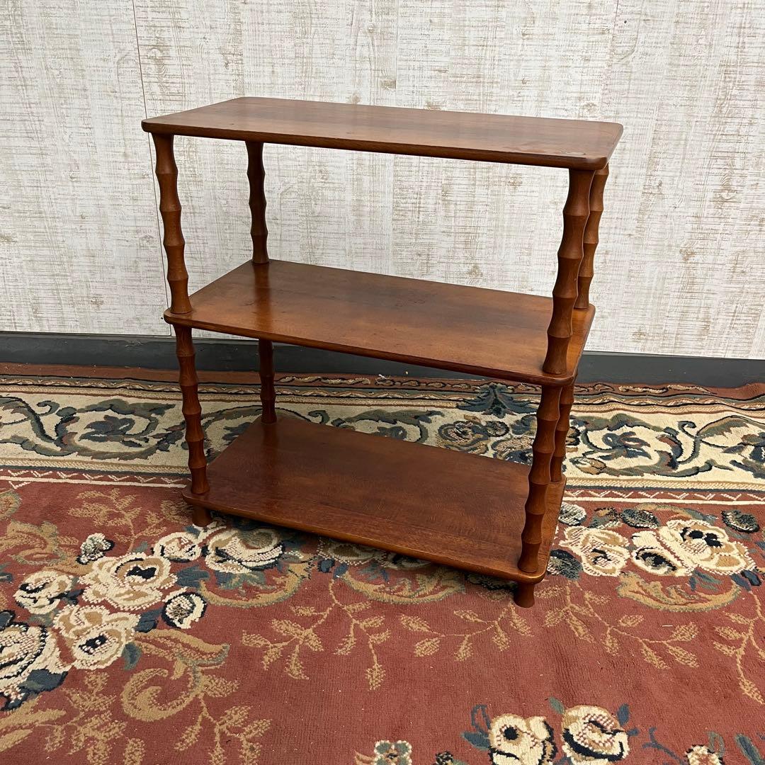 【アンティーク】YANACO ヤナコ 木製 3段 コンソールテーブル 飾り棚