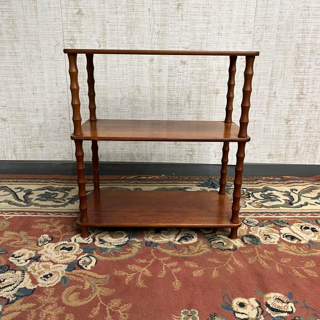 【アンティーク】YANACO ヤナコ 木製 3段 コンソールテーブル 飾り棚