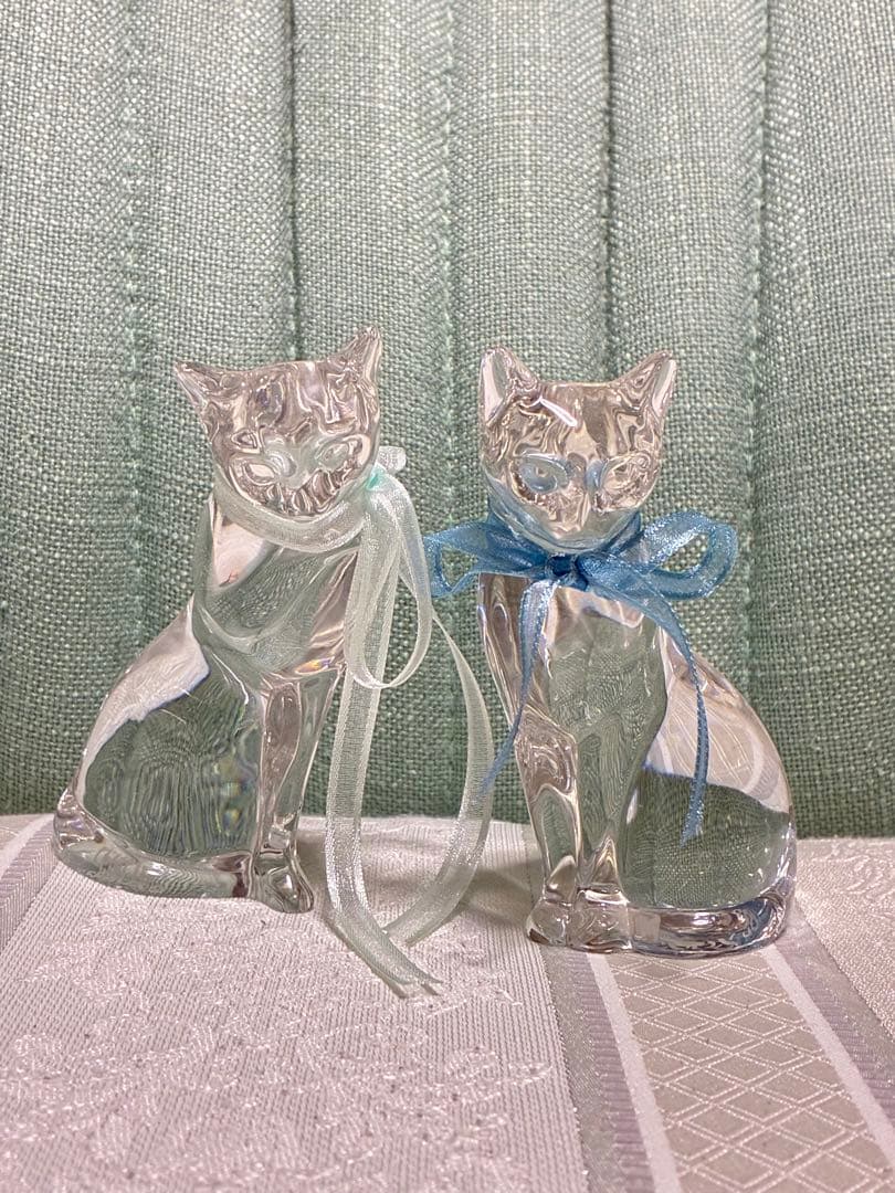 Lenox★レノックス★ドイツ製★猫★クリスタル★置物★ペーパーウェイト★