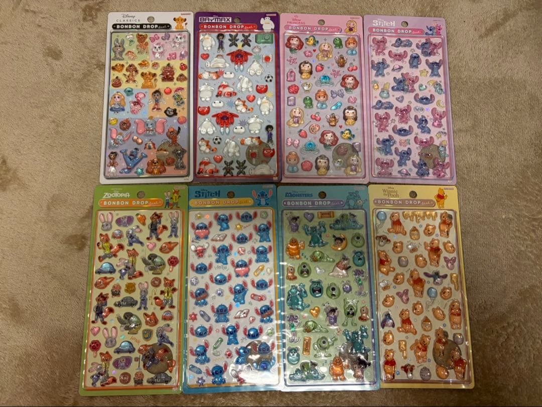 ボンボンドロップシール ディズニー 8種類