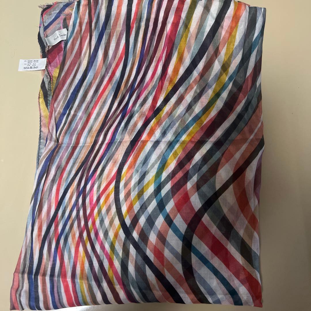 Paul Smith マルチカラーストライプストール　大判120✖︎200