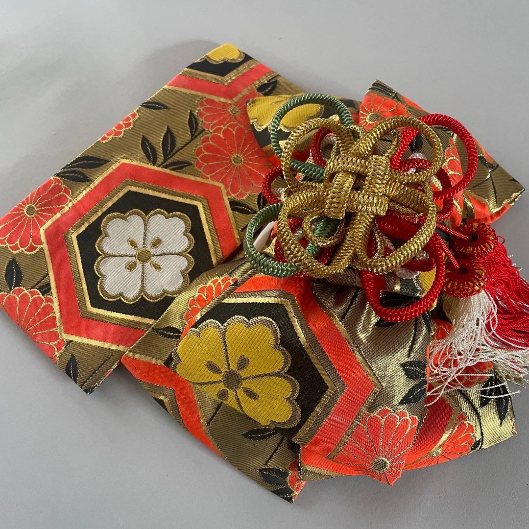 七五三　5歳　レトロお着物セット　髪飾り付き