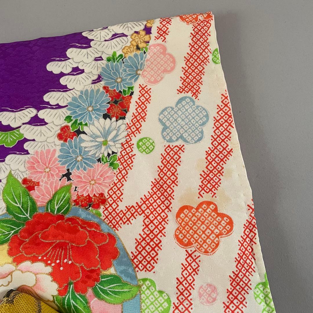 七五三　5歳　レトロお着物セット　髪飾り付き