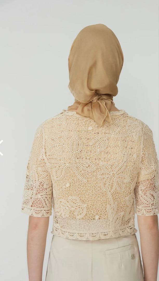 トップス eaphi HALF SLEEVE EMBROIDERY LACE BLOUSE