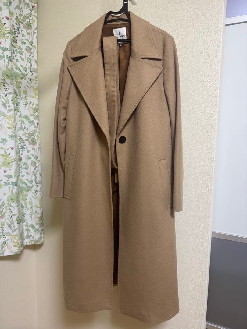 【最高級カシミヤ100%】ランバンオンブルー ロングコート クリーニング済 38