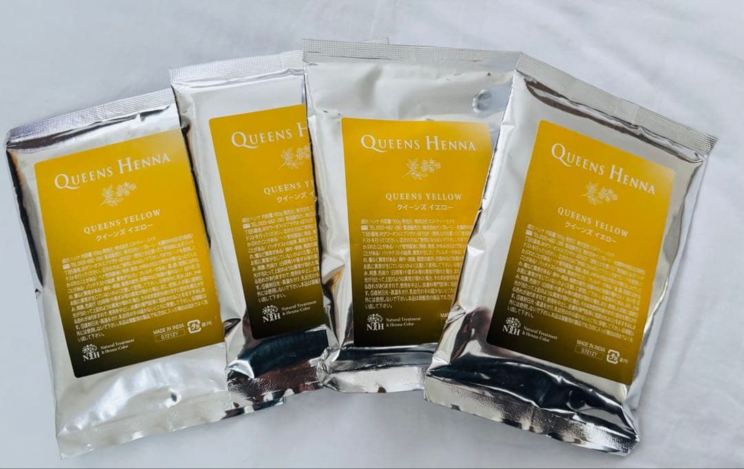 【新品‼️】クィーンズヘナ　イエロー4袋セット