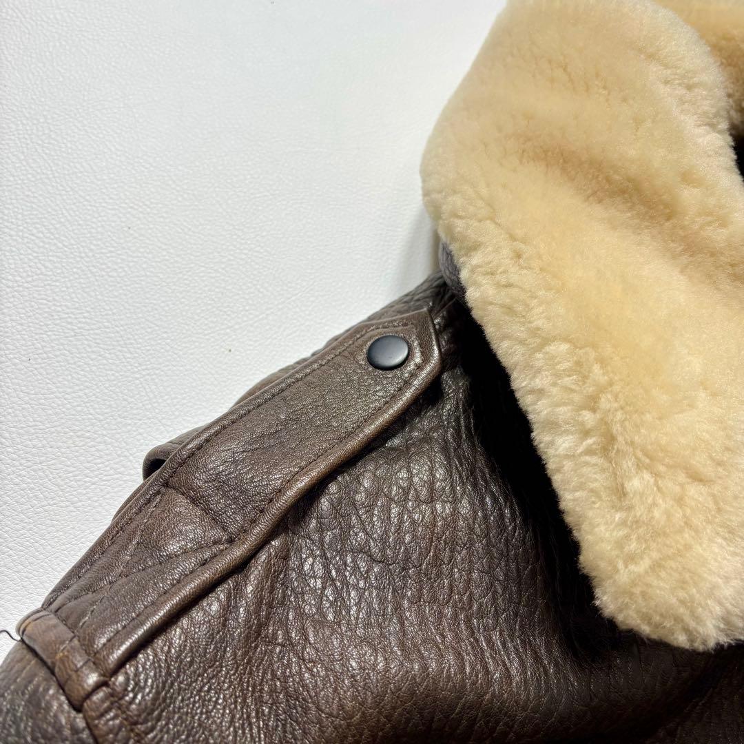 G-1 A-2 ラムレザー フライト ジャケット ブラウン ライナー付き L相当