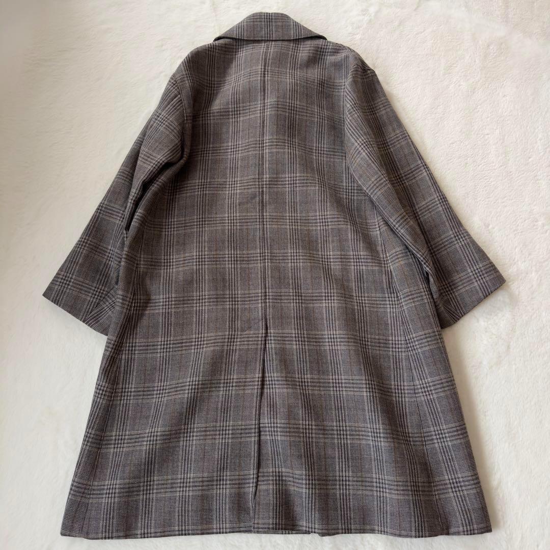 美品　AURALEE ダブルフェイス　チェック　ロングコート