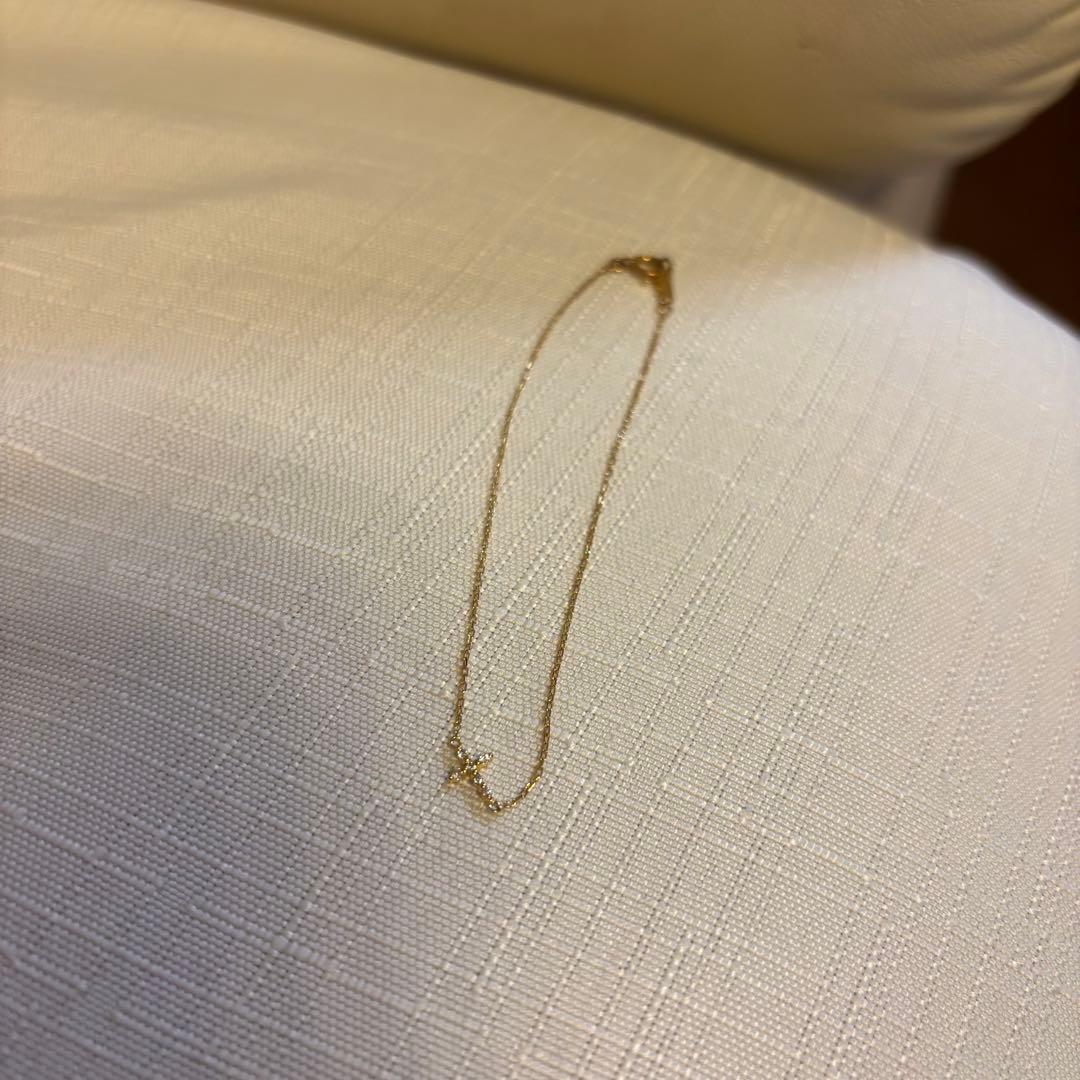 アガット agete K18 クロスダイヤブレスレット