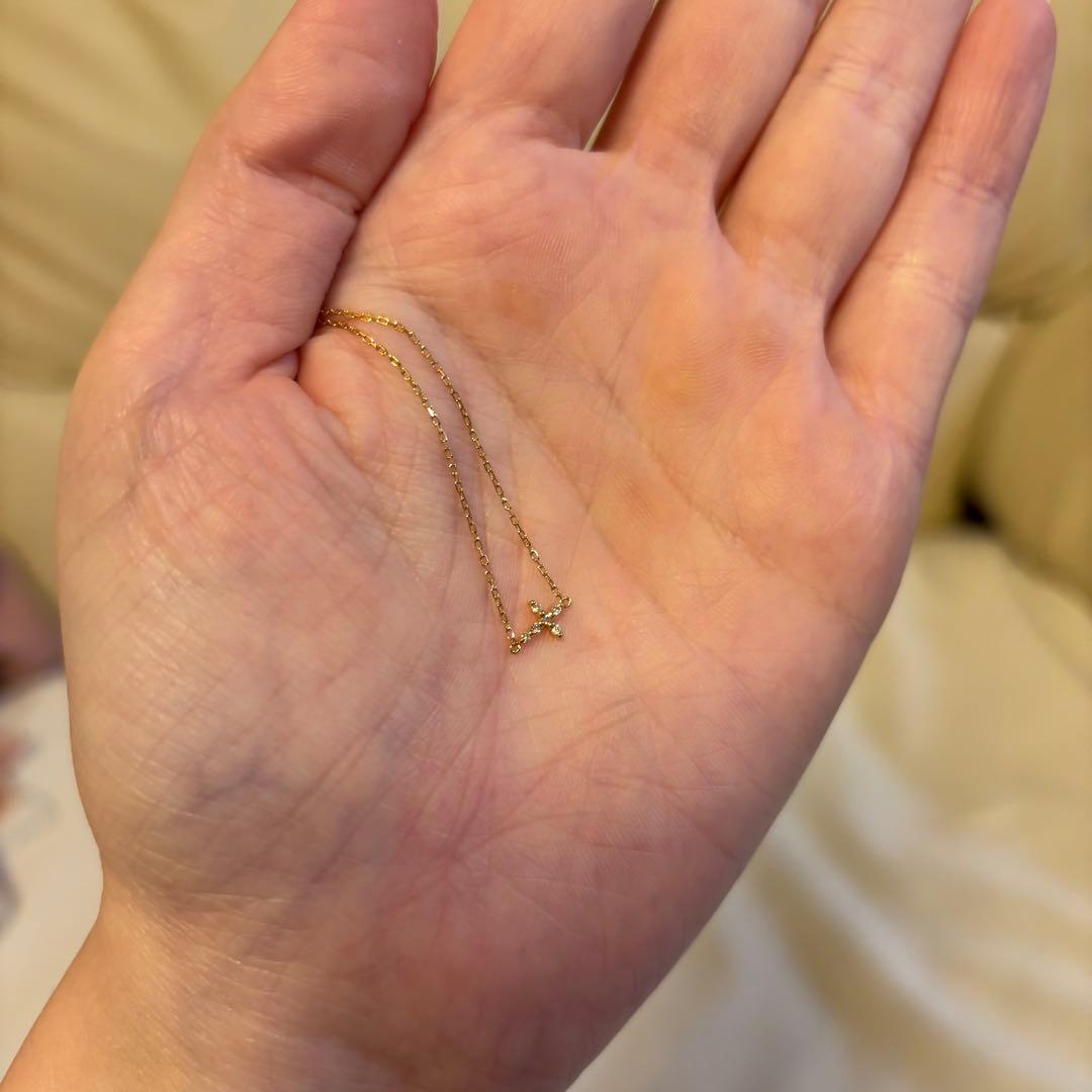 アガット agete K18 クロスダイヤブレスレット