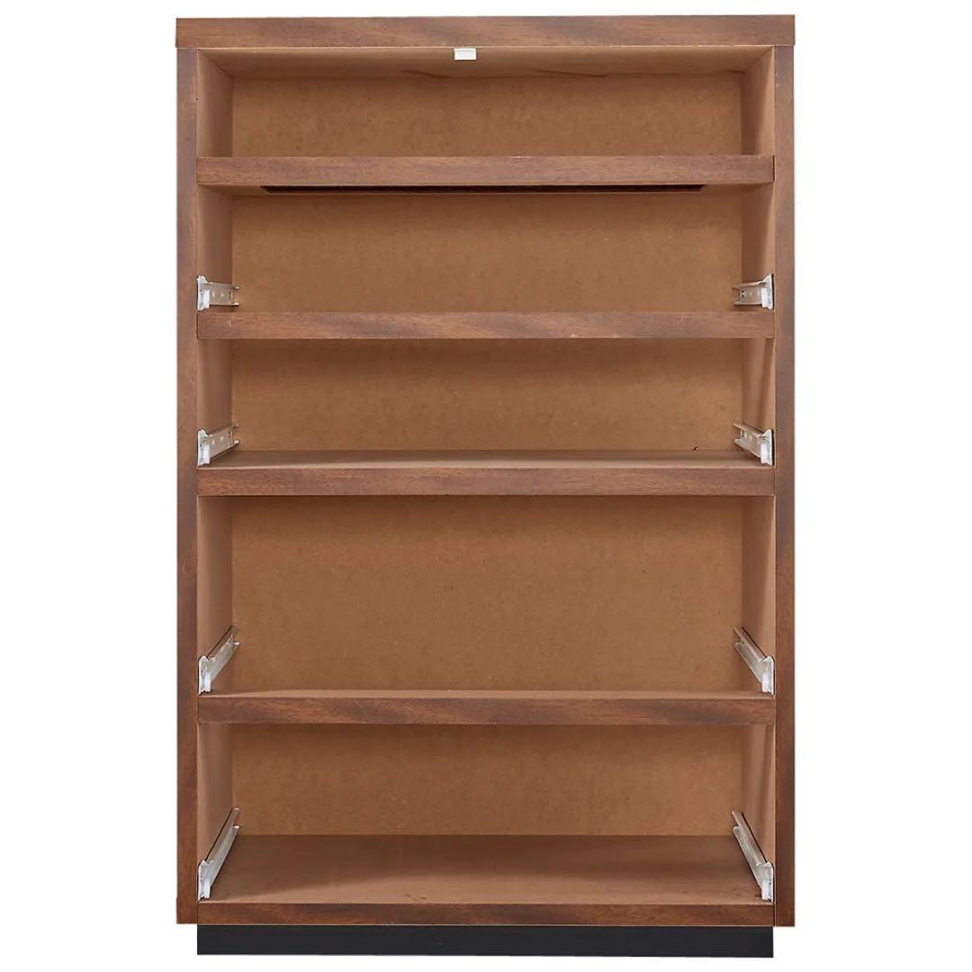 【デザイン収納】天然木横格子柄 たんす 5段