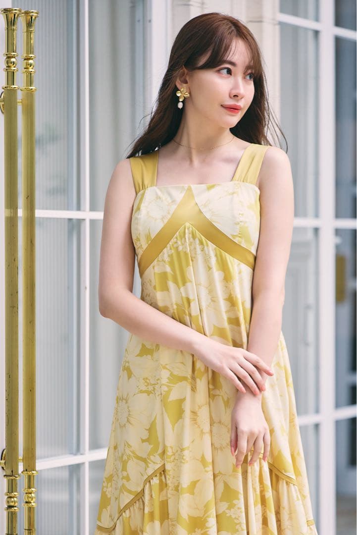 ワンピース herlipto MallorcaBackRibbonFloral Dress