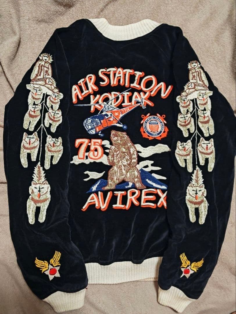 AVIREX USA 日本限定　スカジャン　２面用　コディアック　別珍　レーヨン
