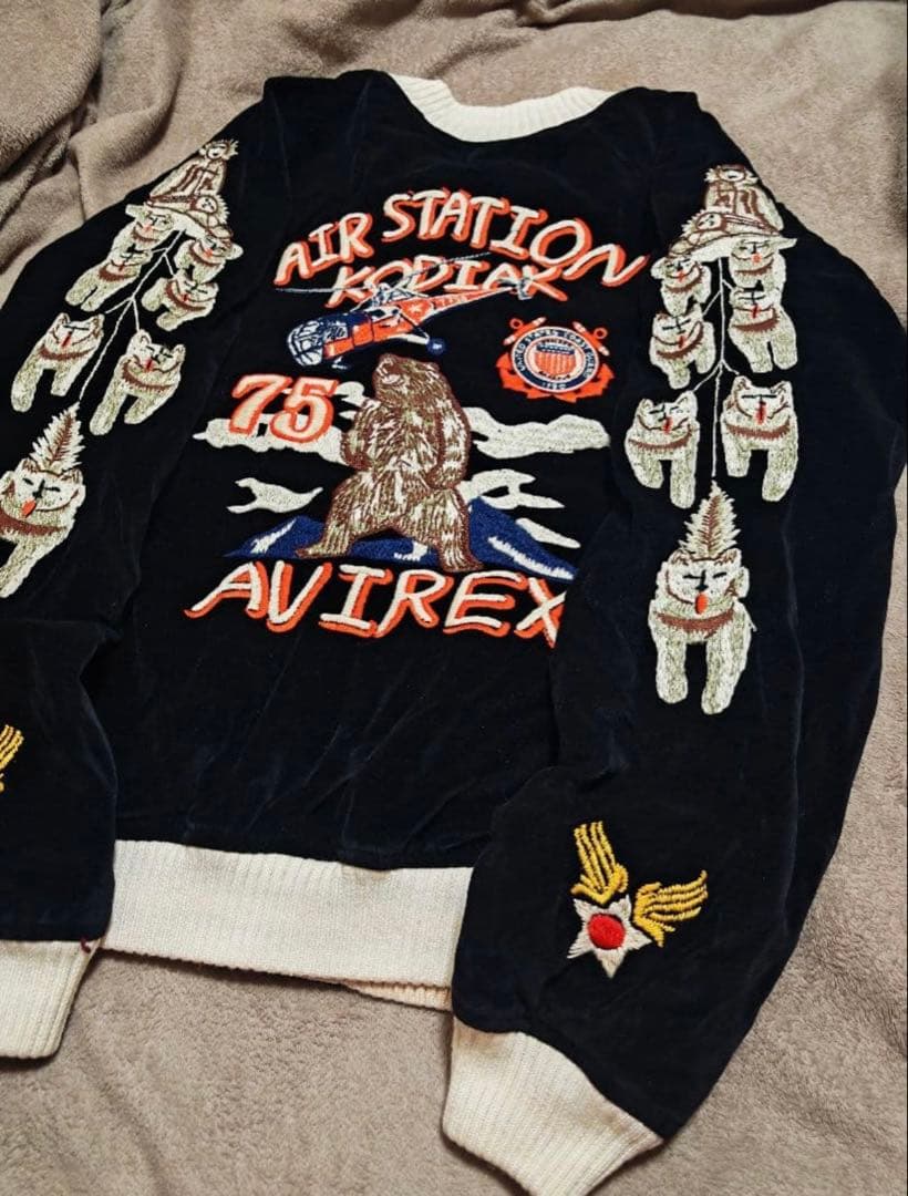 AVIREX USA 日本限定　スカジャン　２面用　コディアック　別珍　レーヨン