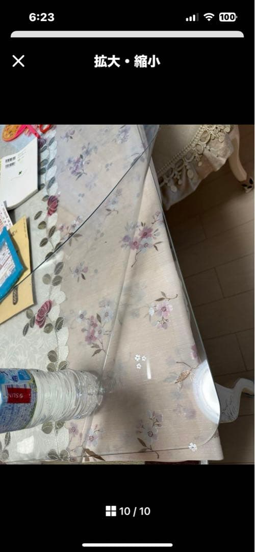 ロココ調猫足ダイニングテーブルセット椅子4個