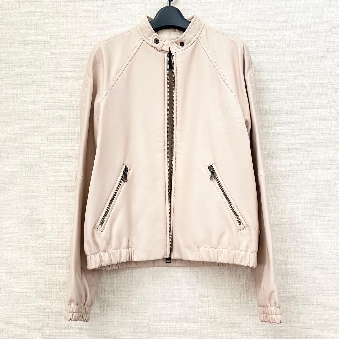 美品 COACH コーチ 本革 羊革 ラムレザージャケット スタンドカラー XS