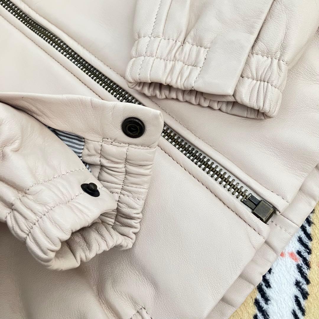 美品 COACH コーチ 本革 羊革 ラムレザージャケット スタンドカラー XS