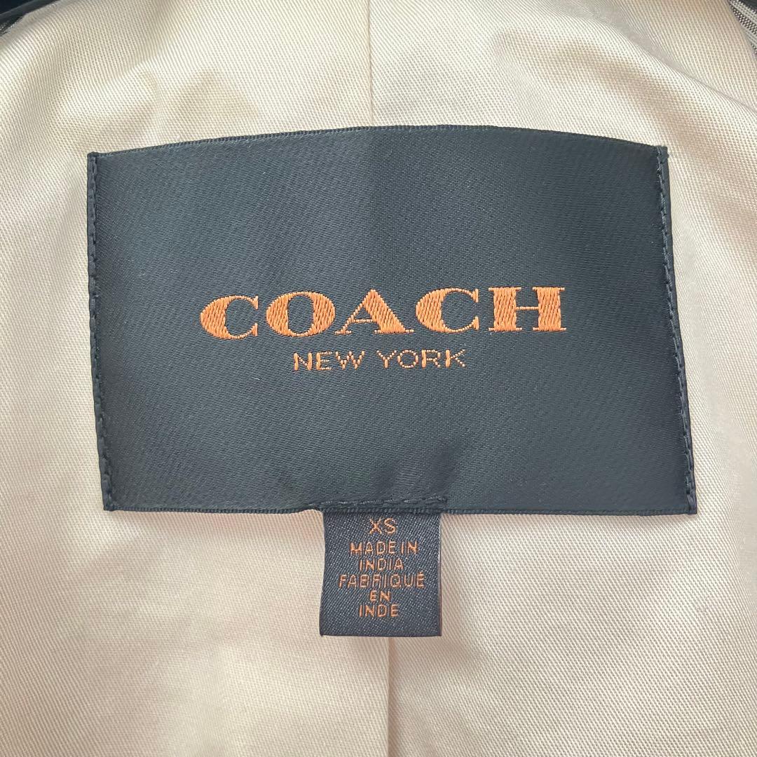 美品 COACH コーチ 本革 羊革 ラムレザージャケット スタンドカラー XS