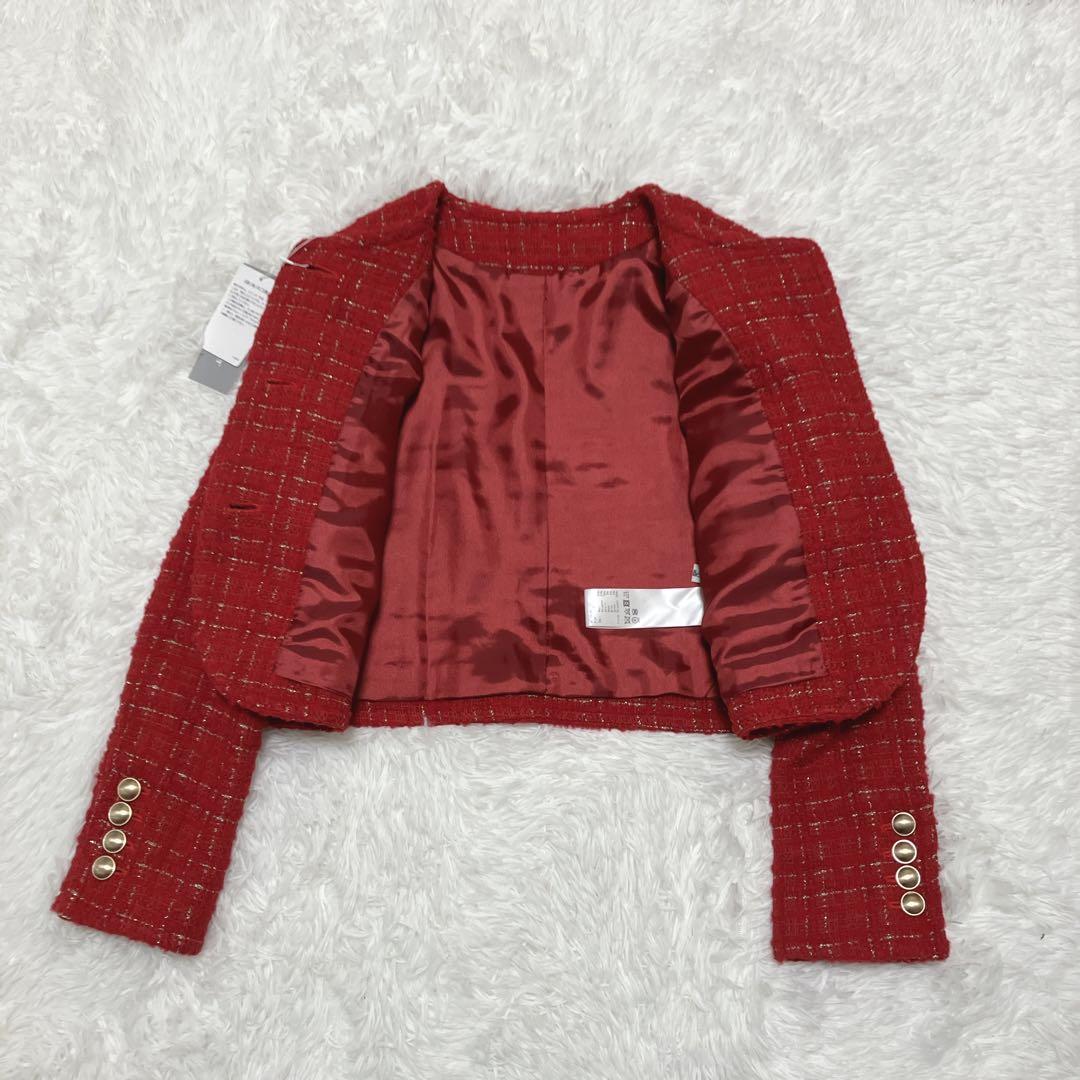 新品タグ付 sheller gold button tweed jacket