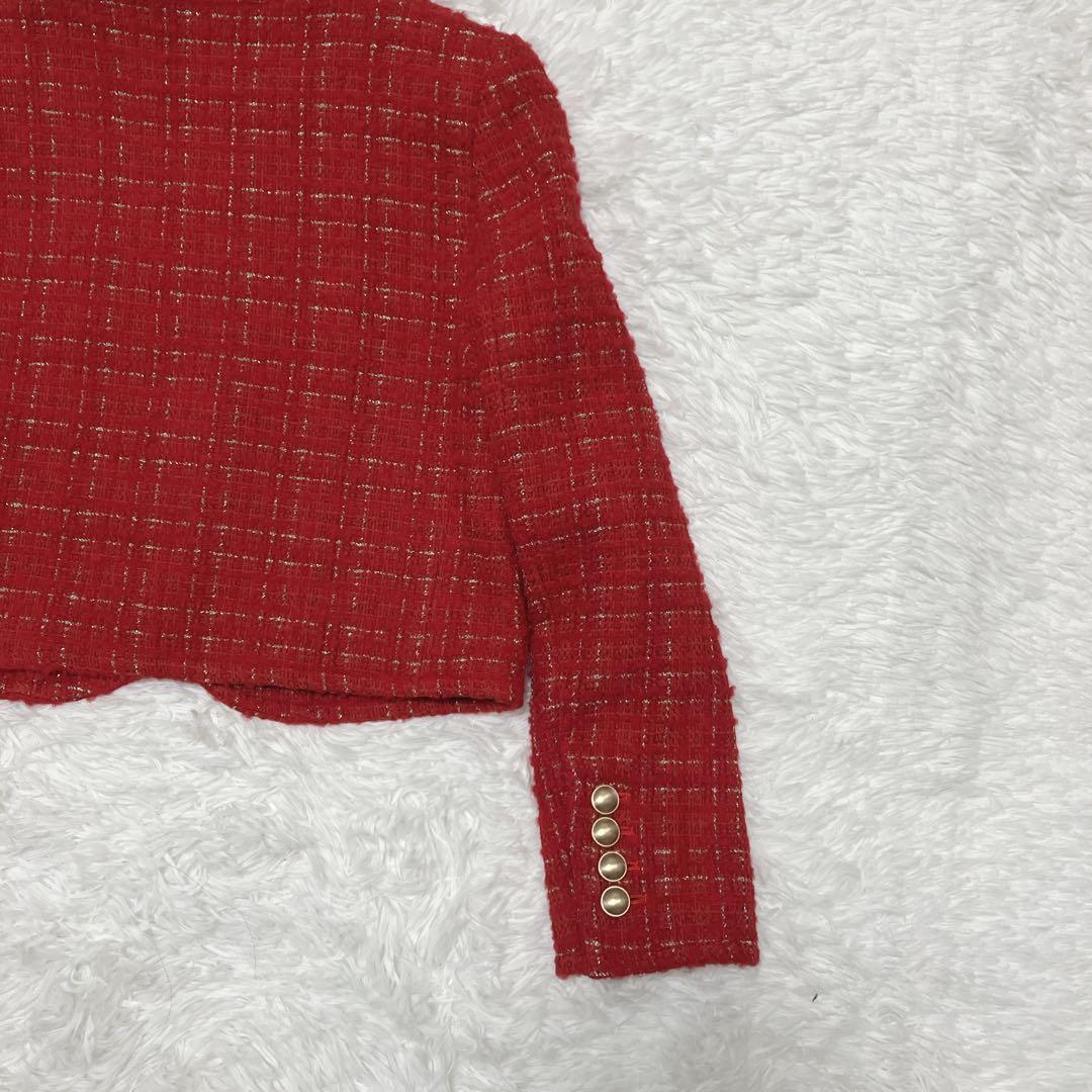 新品タグ付 sheller gold button tweed jacket