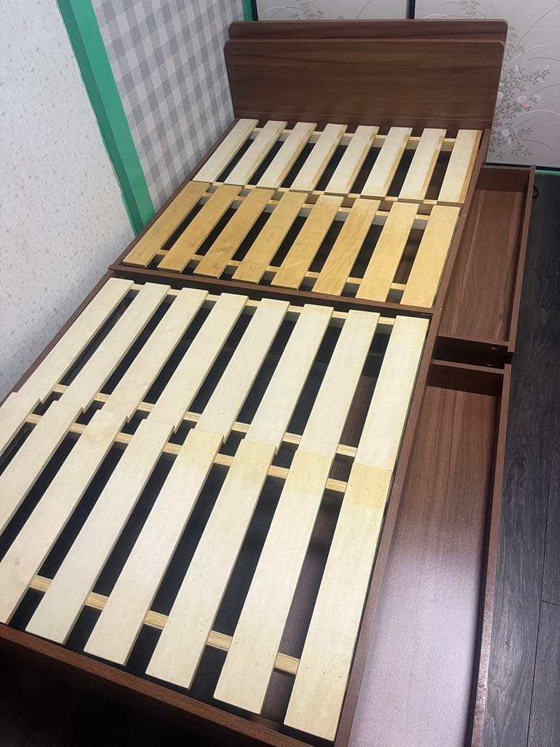 木製シングルベッドフレーム 引出付き【取りに来て頂ける方限定。大阪市港区です】