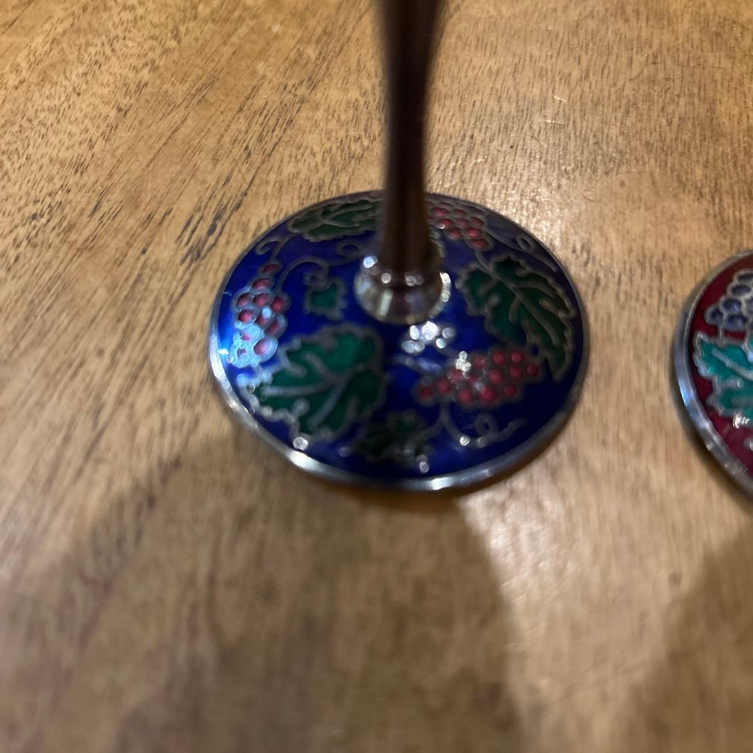 純銀　葡萄装飾　リキュールグラス　ビンテージ　ペア