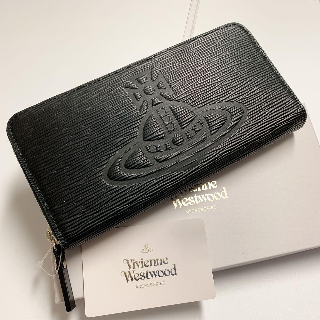 【新品・箱有】ヴィヴィアンウエストウッド ラウンドファスナー長財布ORBエンボス