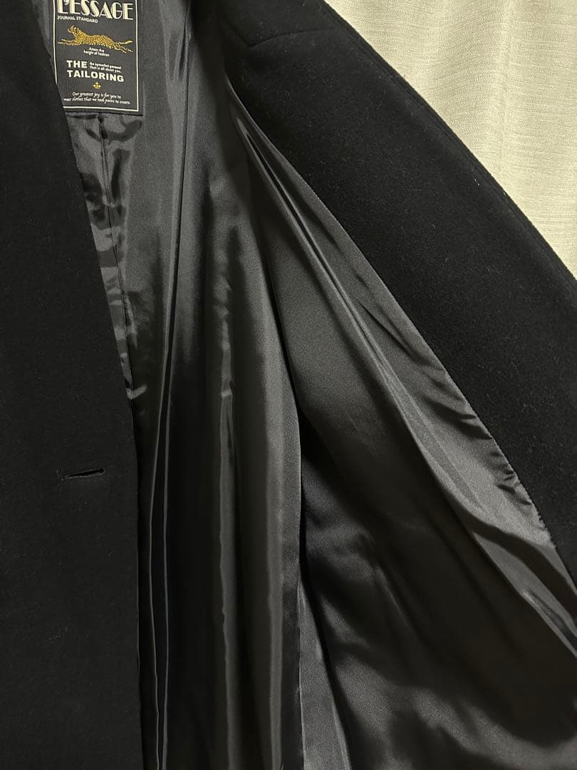 JOURNAL STANDARDノーカラー ブラック ロングコート