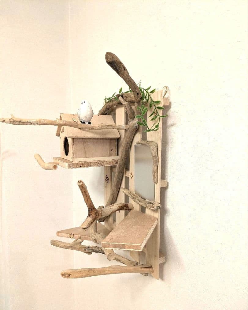 バードアスレチック　流木　壁掛け 止まり木 36バードトイ　バードジム