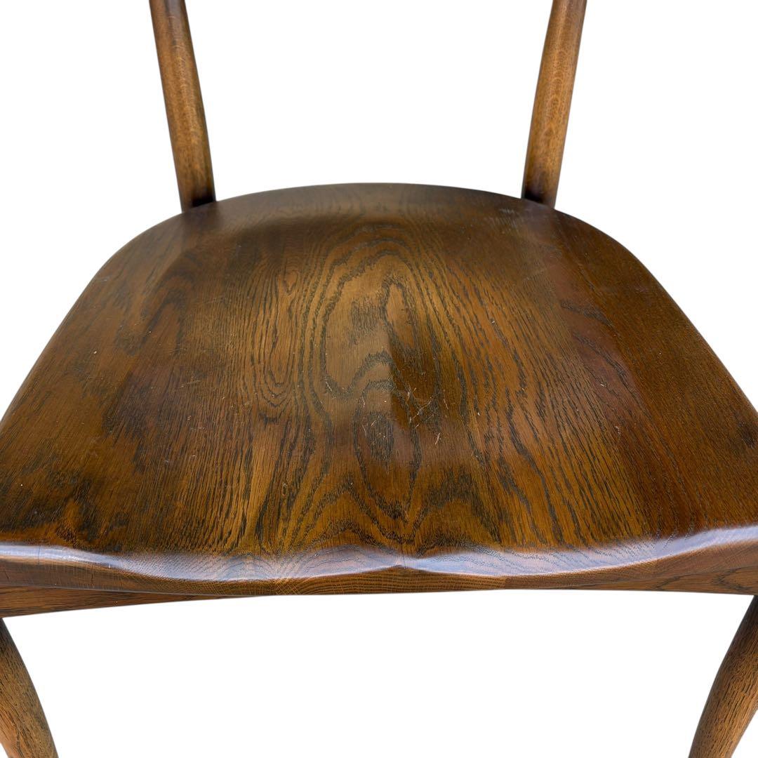 【希少】大塚家具 アームチェア ダイニングチェア 板座 ナラ材 ②