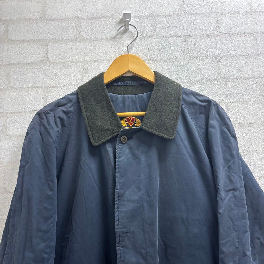 90s Burberry バブアー　コート ネイビー　ロゴ刺繍　激レア