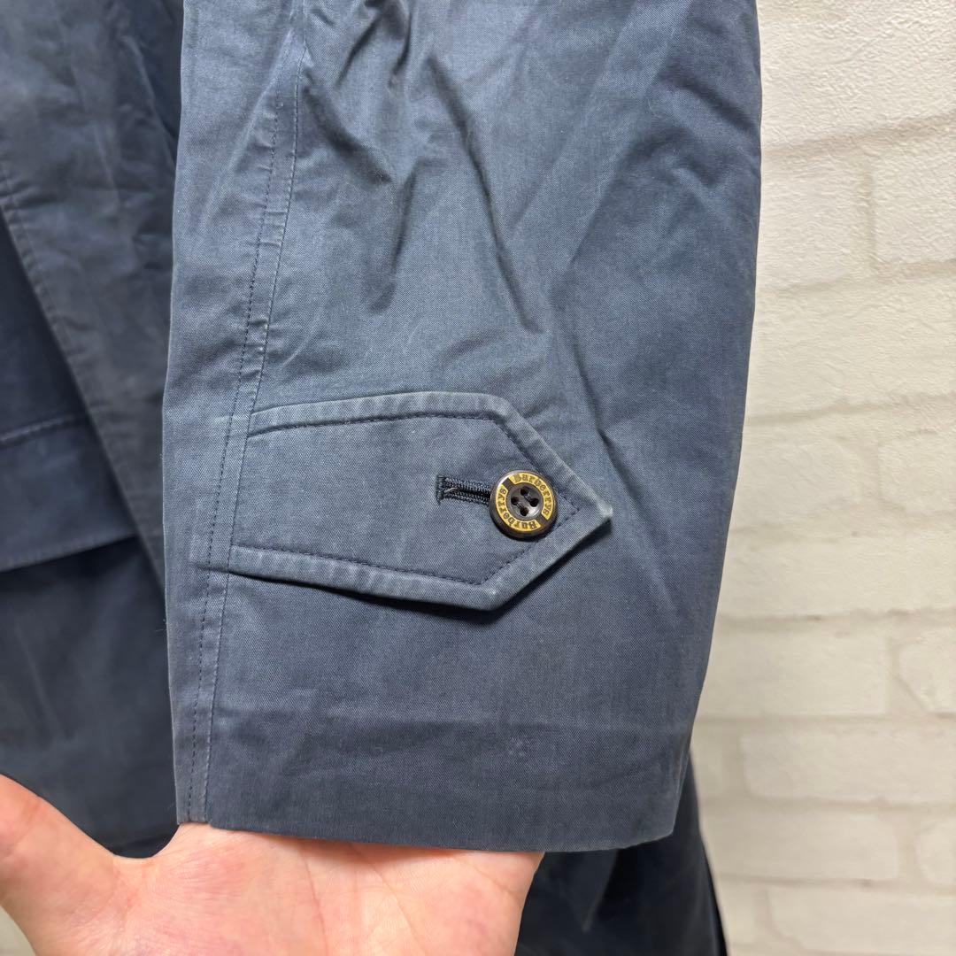 90s Burberry バブアー　コート ネイビー　ロゴ刺繍　激レア