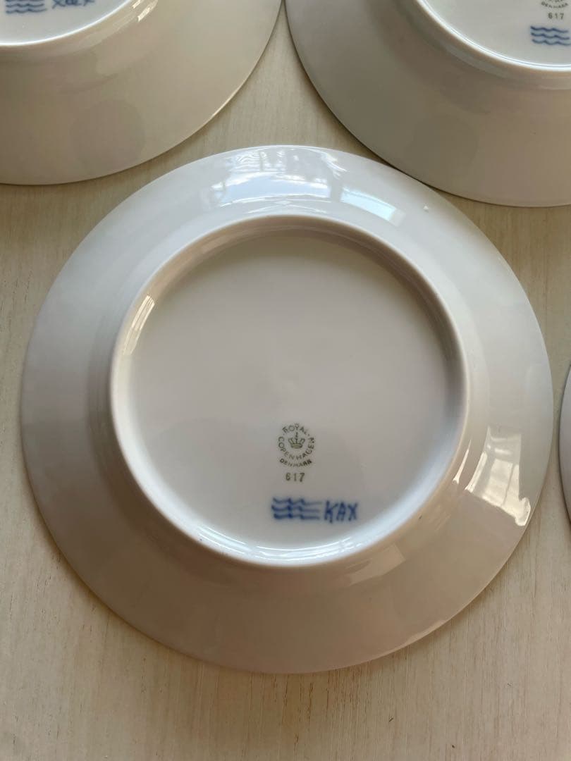 17cm ロイヤルコペンハーゲン ブルーフルーテッド ハーフレース 皿 5枚