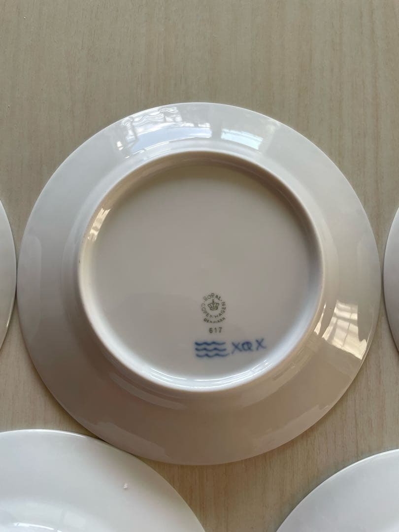 17cm ロイヤルコペンハーゲン ブルーフルーテッド ハーフレース 皿 5枚