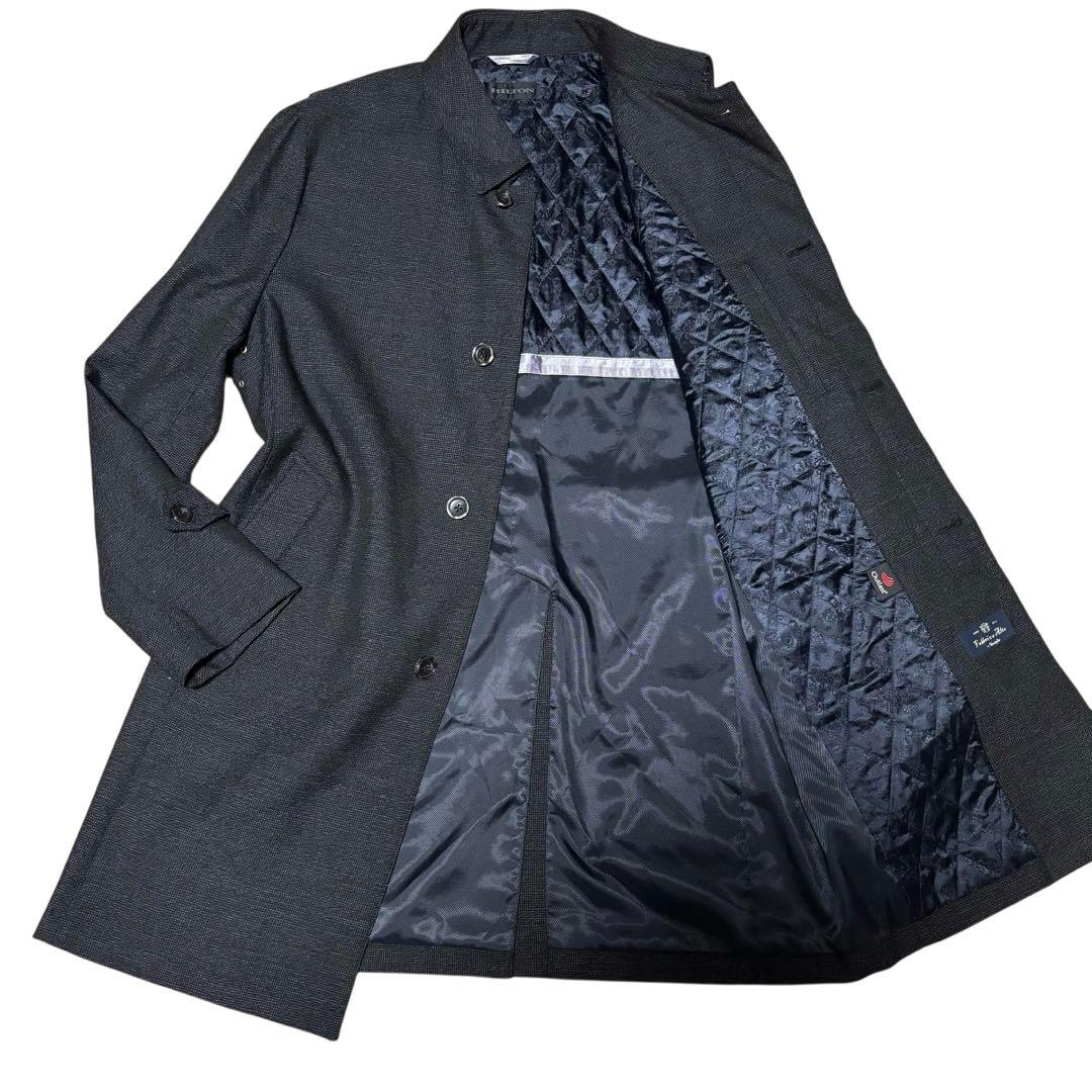 【mahiro】HILTON ウールステンカラーコート　ダークグレー　比翼