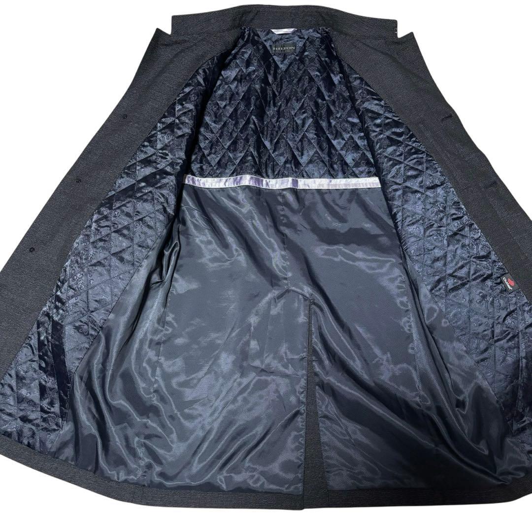 【mahiro】HILTON ウールステンカラーコート　ダークグレー　比翼