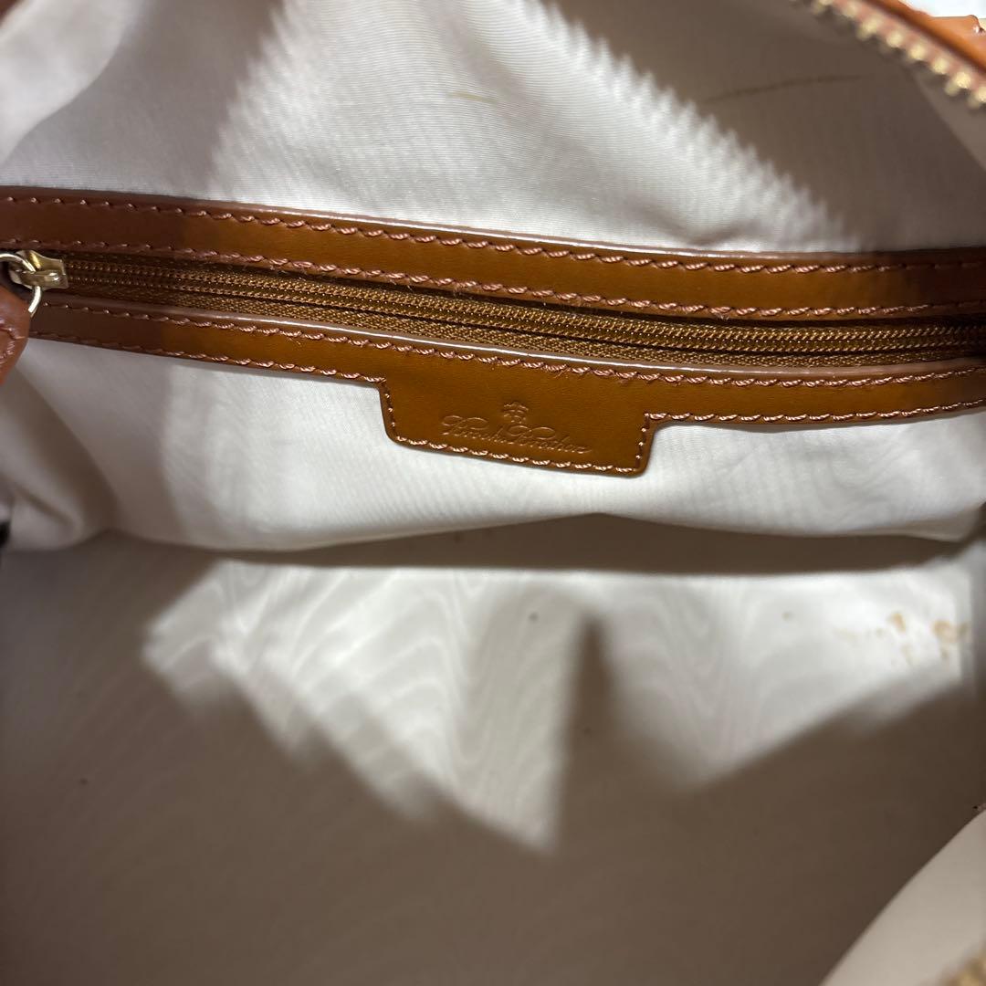 ブルックスブラザーズ　ミニボストンバッグ　パドロック付　ゴールデンフリース型押し