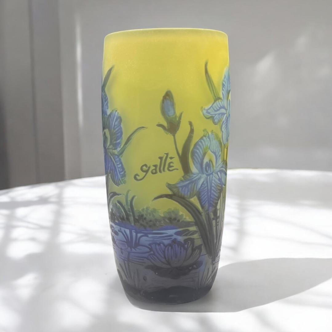 ◆証明書付◆EmileGalleエミールガレ 花瓶 16cm×9cm カメオ彫り