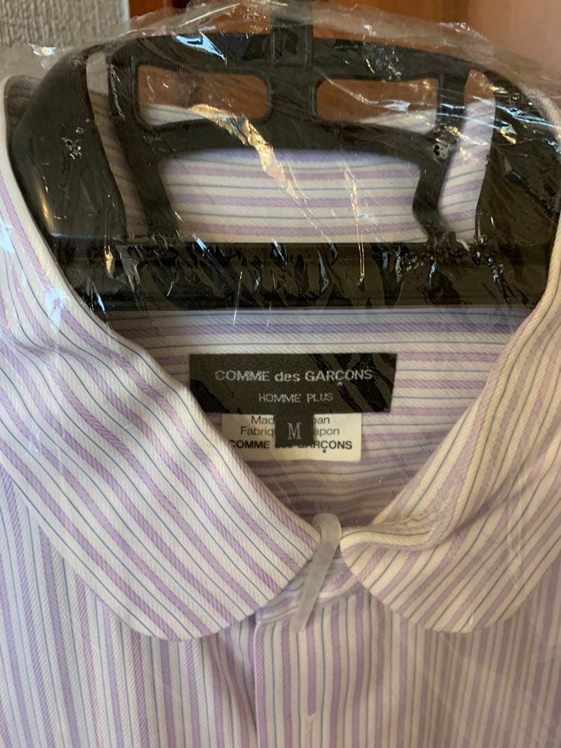 COMME des GARCONS 長袖シャツ M 薄紫ストライプ