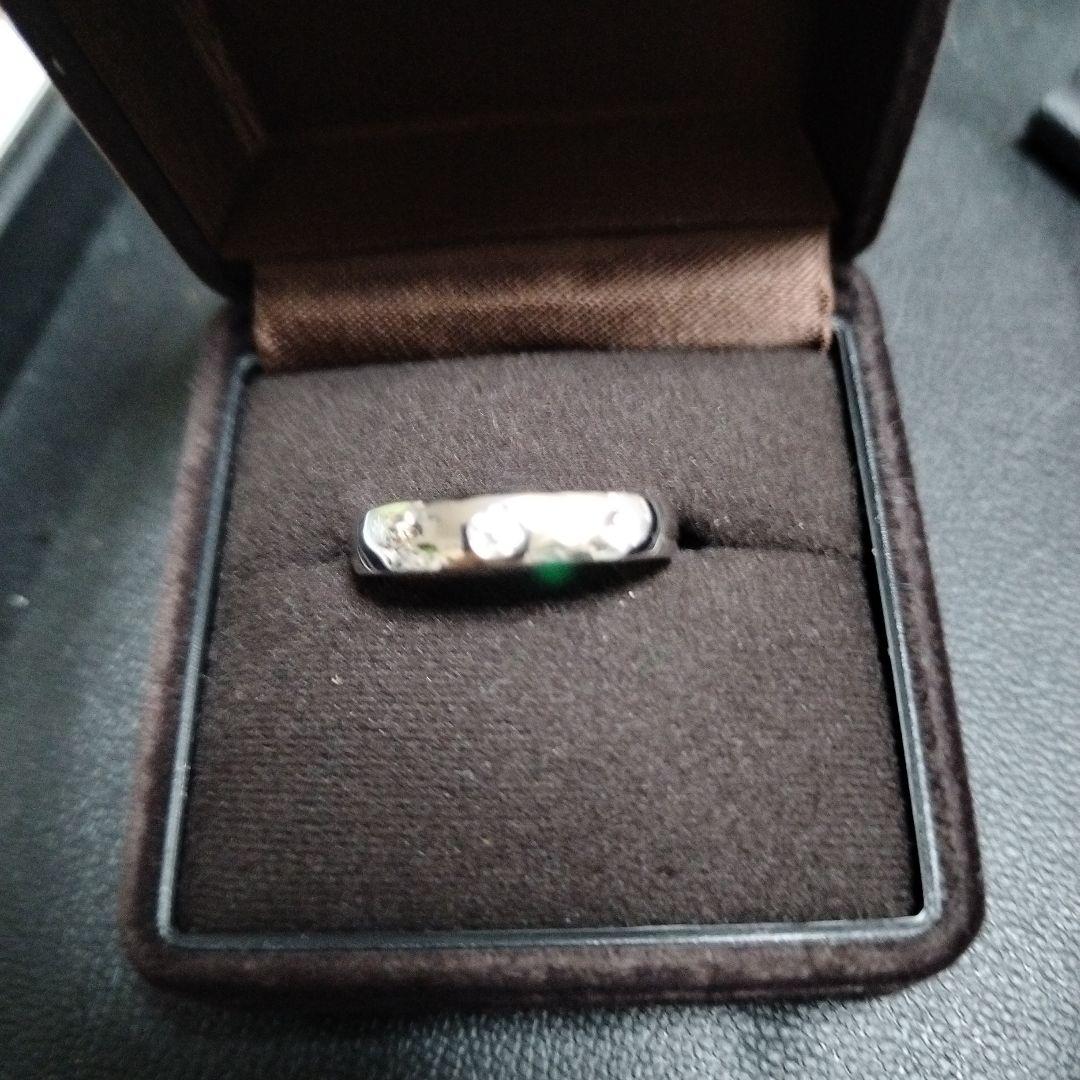 シンプルプラチナリング ダイヤモンド風ストーン