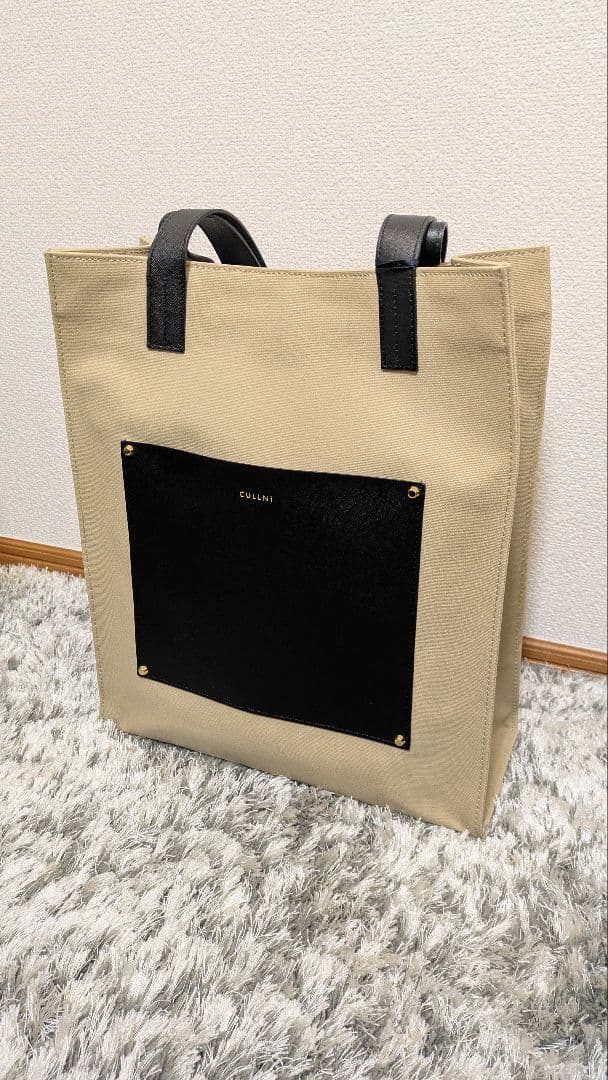 【新品】CULLNI Leather Pocket Canvas Toteタグ付