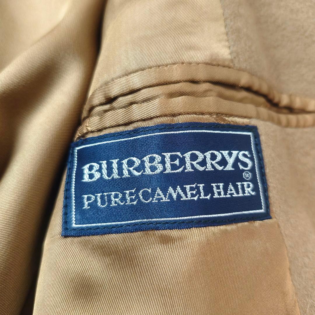【希少】バーバリー 英国製 キャメルヘア ロングコート 茶　メンズL-XL