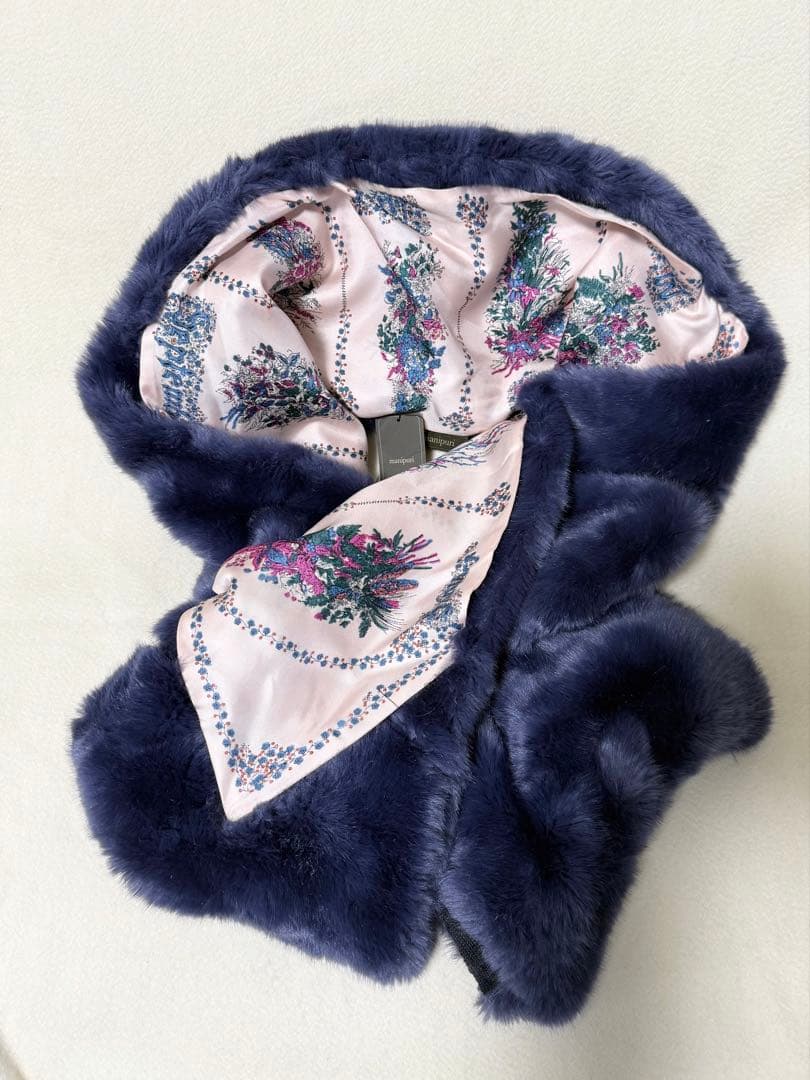 3万円程度マニプリ　エコファー✖️シルク　ストールマフラー新品未使用プライスタグ有