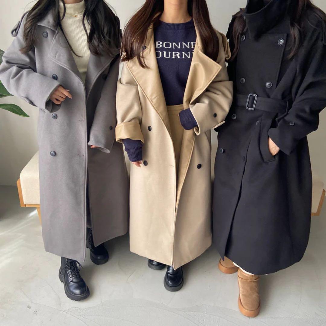 希少商品 RiLi judin スタンドカラーロングコート 冬服　ベージュ