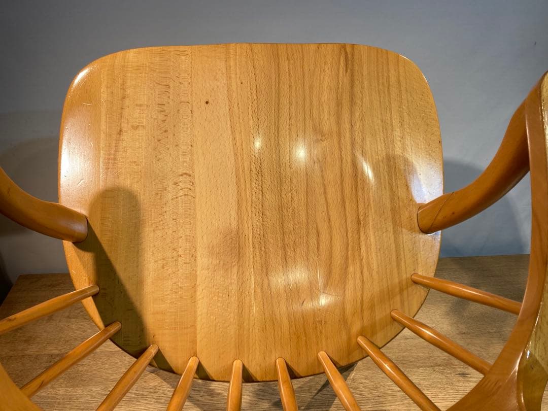 画像83枚 キツツキ ダイニングチェア リペア有 ナチュラル 昭和56年 アーム