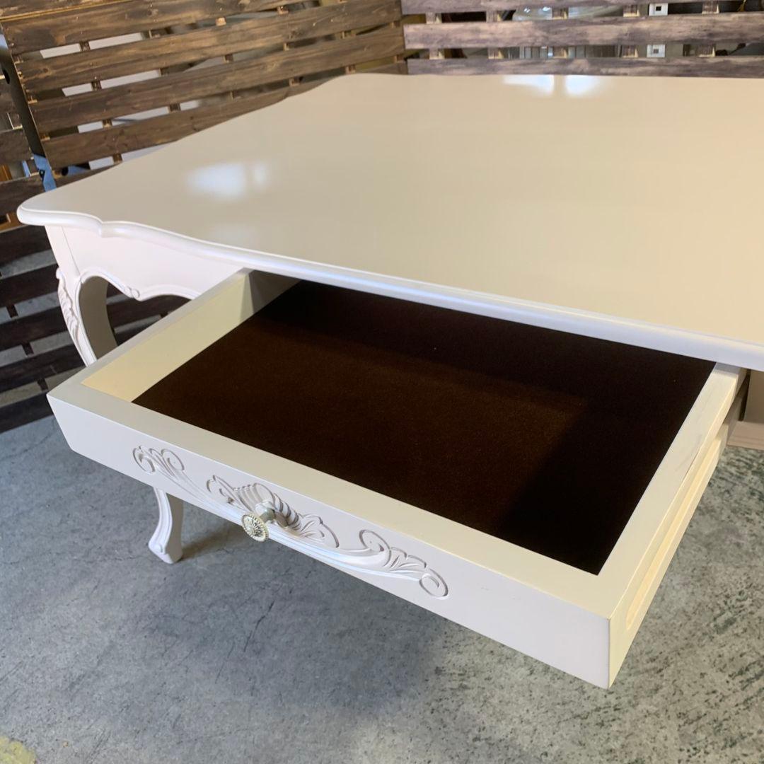 J829R ダイニングテーブル 引き出し付 アンティーク調 猫脚